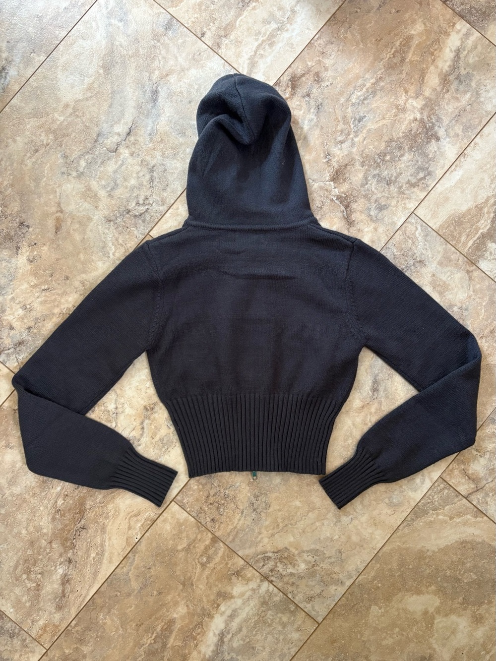 Edikted Black Cropped Hooded Zip Cardigan - Picture 5 of 5